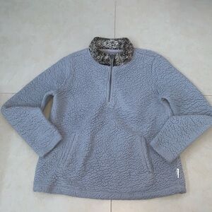 Abercrombie and Fitch Half-Zip Gray Sherpa with Pockets